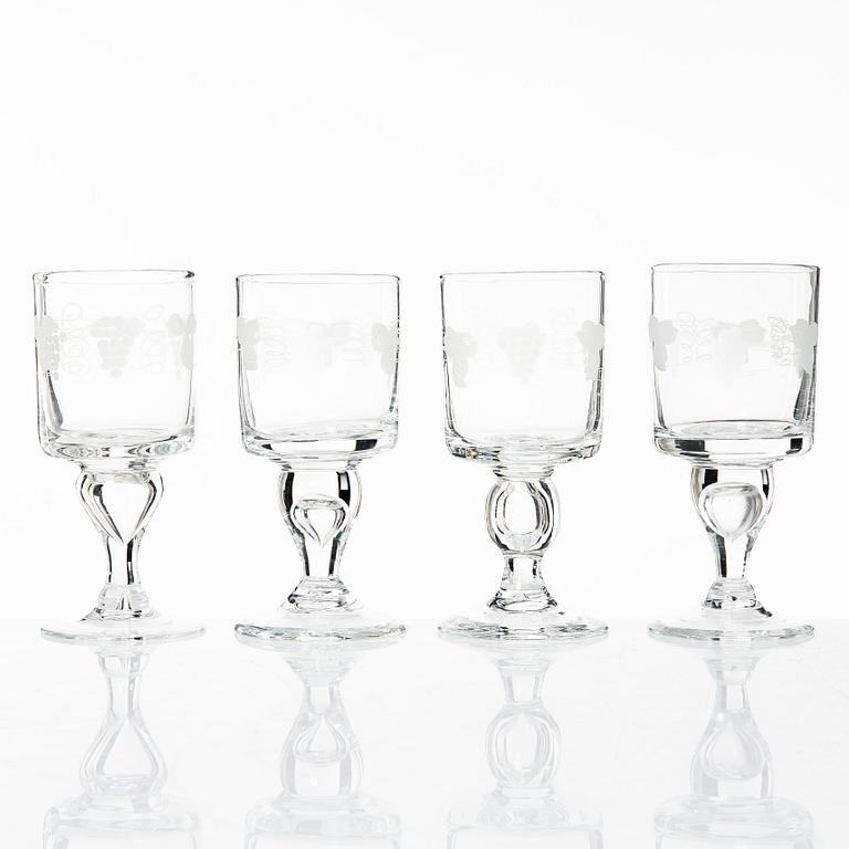 A set of 'Swedish old' wine glasses, Reijmyre, Sweden.
