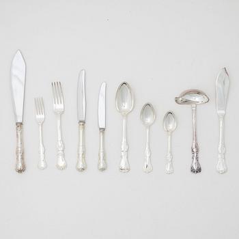 Bestickuppsättning, 98 delar, silver, modell Prins Albert, GAB, Eskilstuna, bl a 1982.