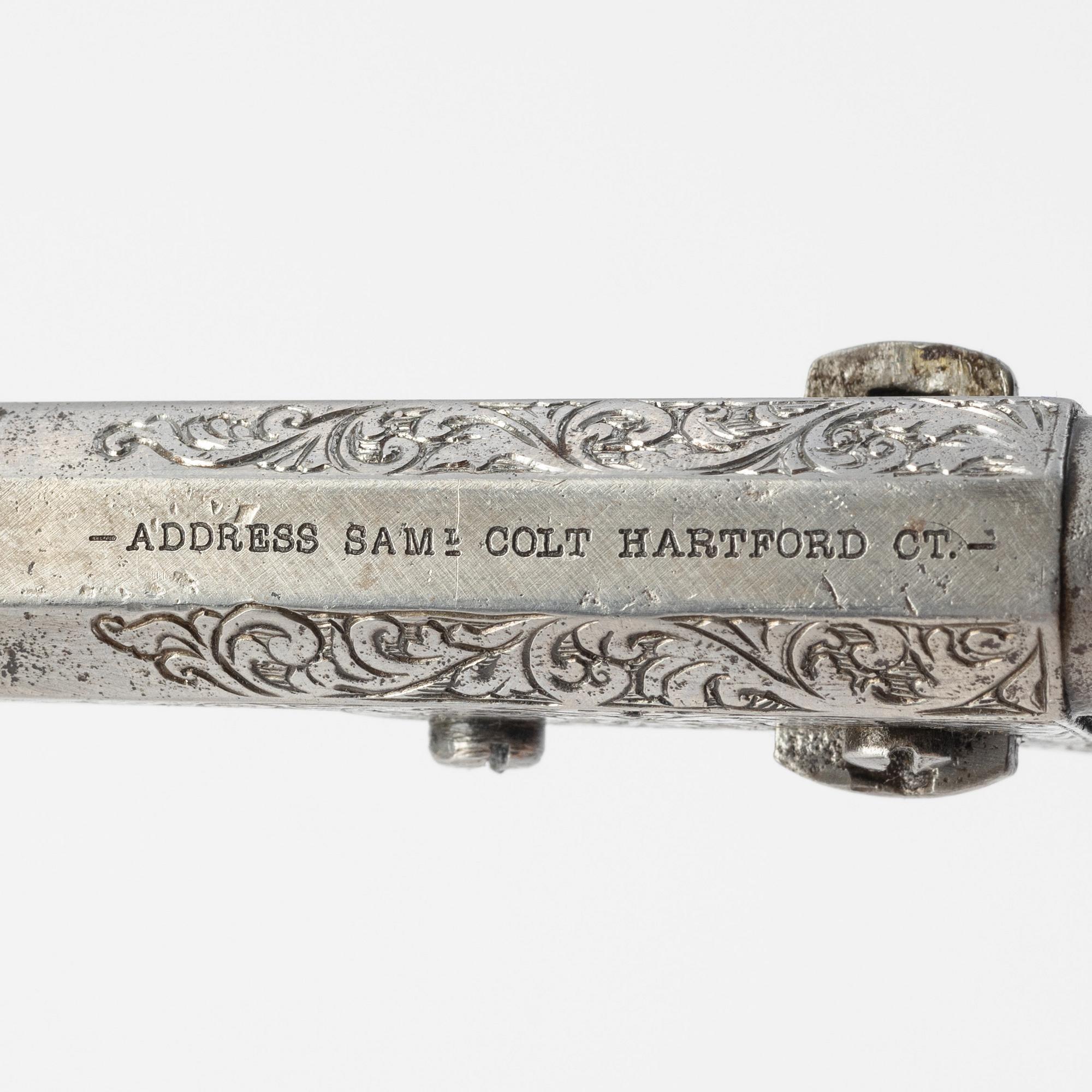 A Colt 1849 pocket percussion revolver, no 68741 for 1853.