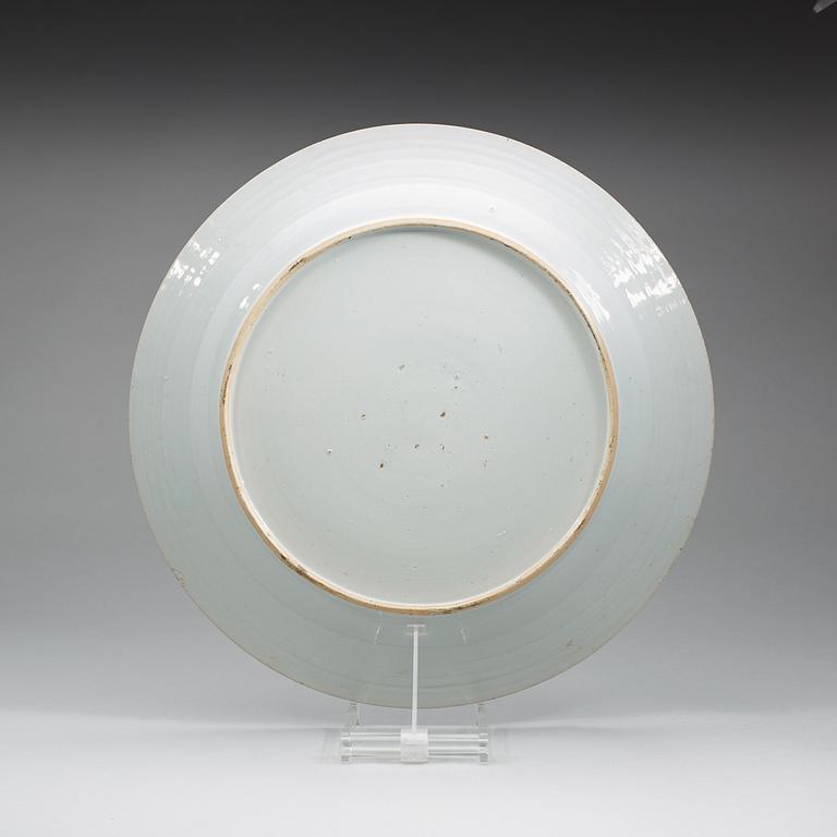 A blue and white charger, Qing dynasty, Qianlong (1736-95).