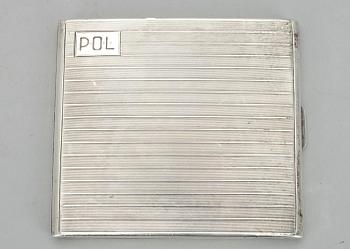 CIGARETTETUI, silver, Birmingham 1920-tal. L 9.