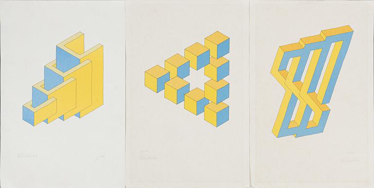 Oscar Reutersvärd, Omöjliga figurer, 3 st.