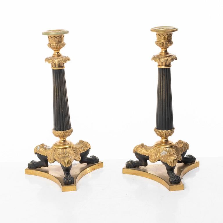 Candelabra, a pair. Late Empire style, late 19th century.