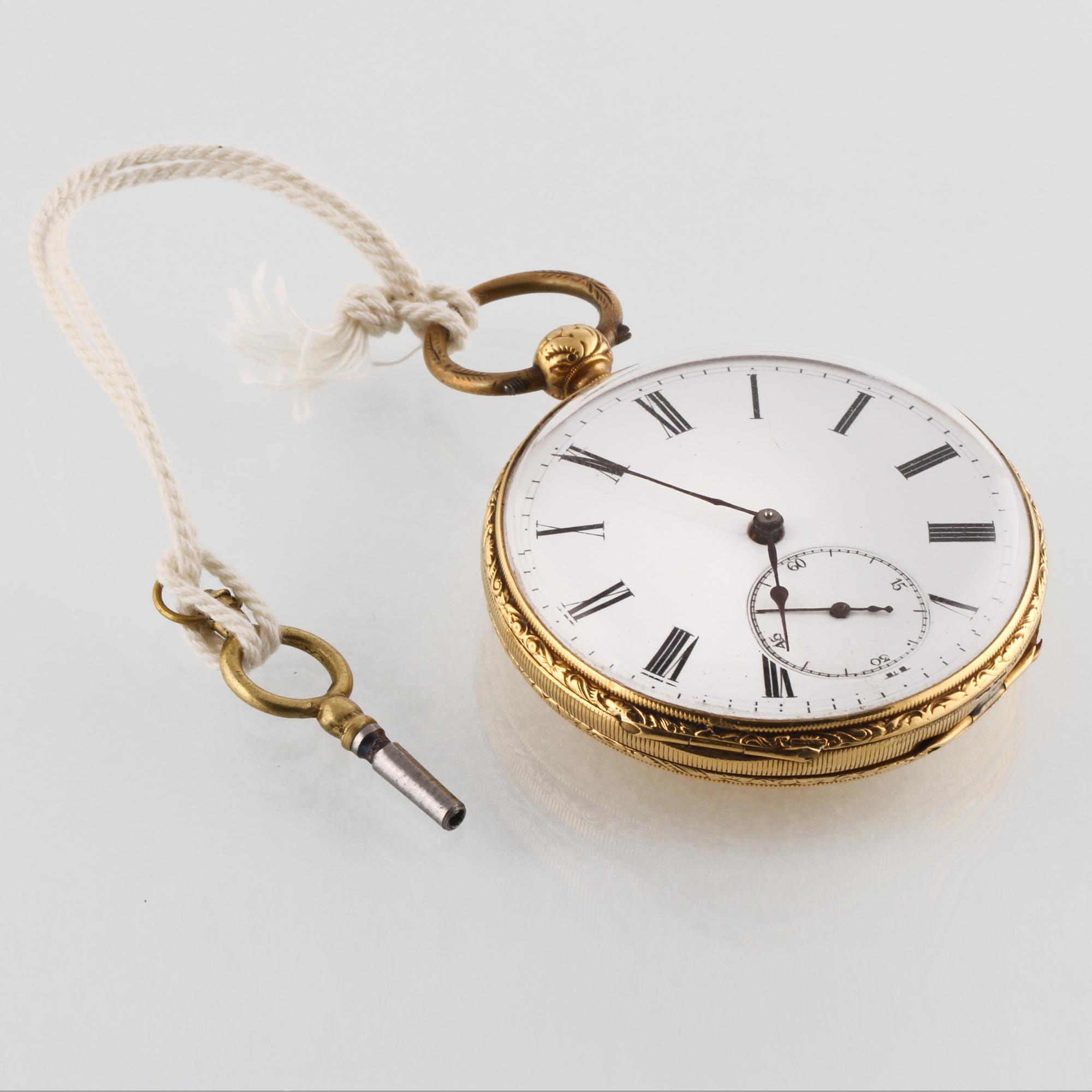 FICKUR, 18K guld, ca 1800-talets andra hälft.