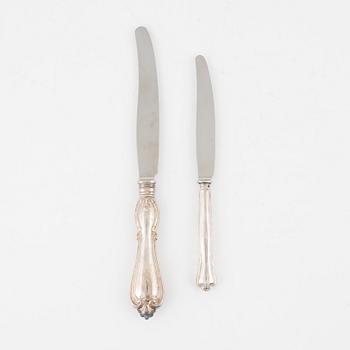 Bestick, 20 st, silver, bl a CG Hallberg, Stockholm 1955.