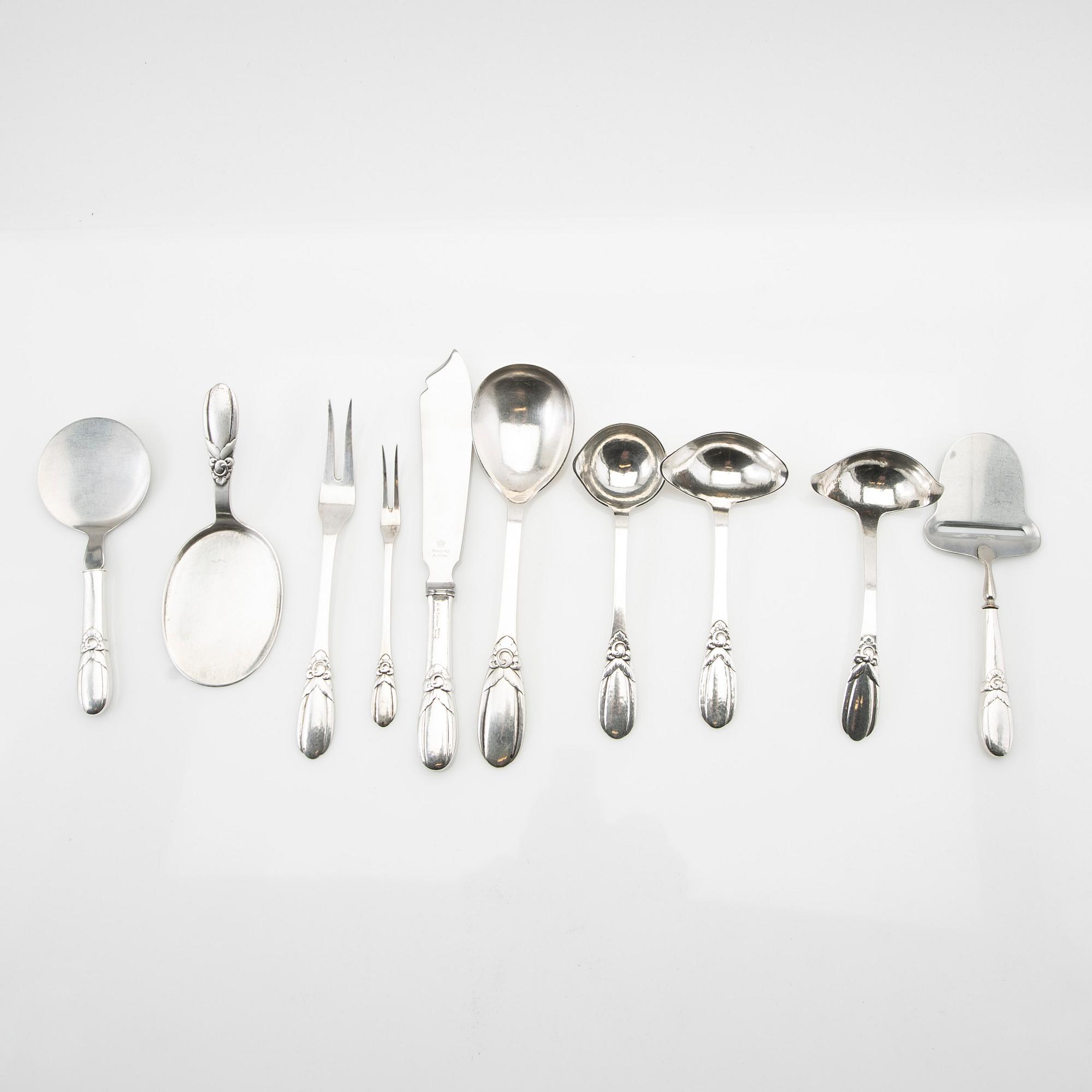 Evald Nielsen, Silver cutlery, 12 pieces, silver, Denmark.