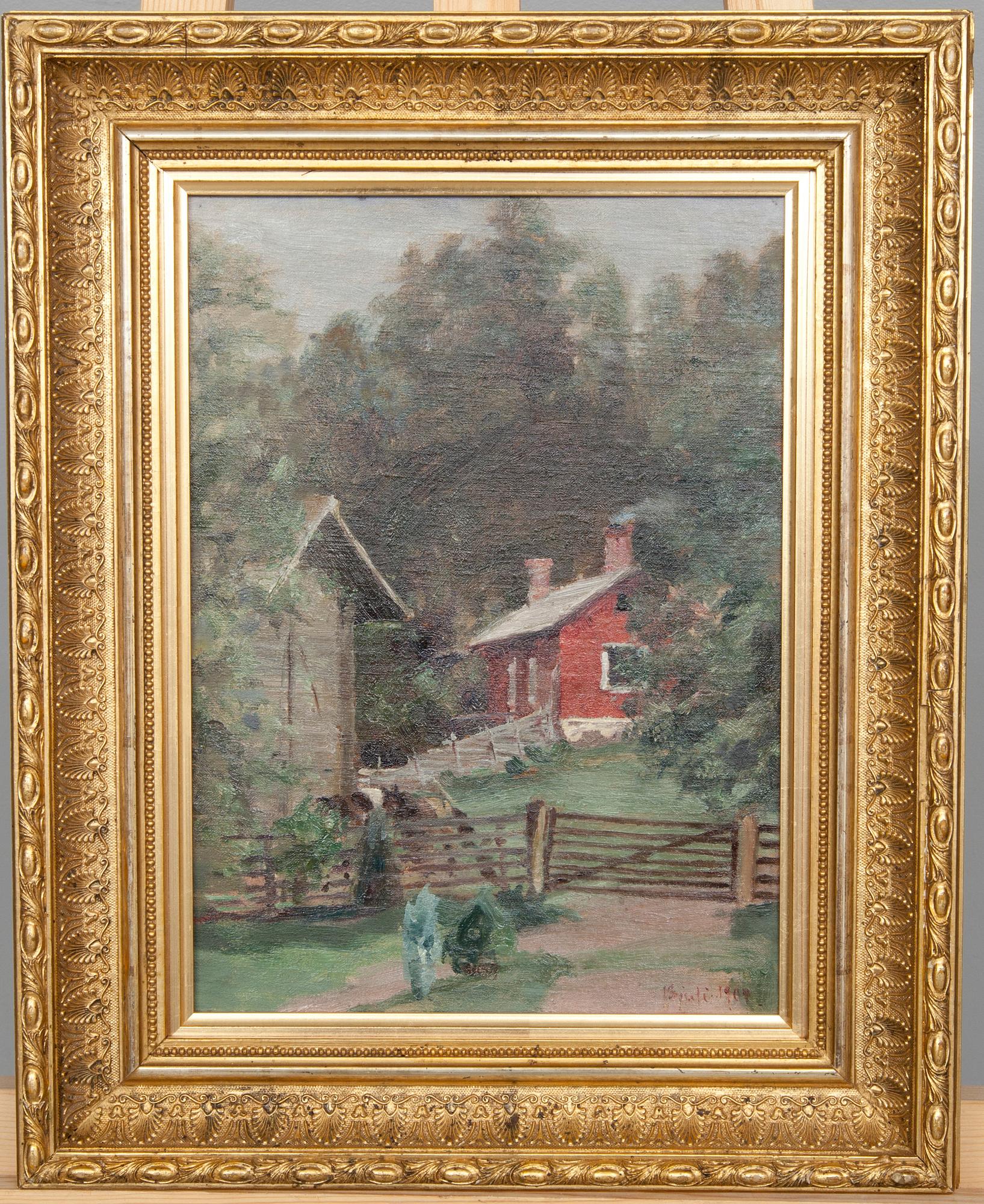 OKÄND KONSTNÄR, olja på skiva, signerad och daterad 1907.