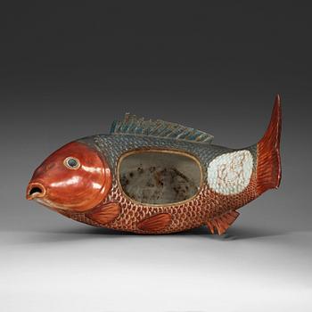 A famille rose carp tureen, Qing dynasty, Qianlong (1736-95).