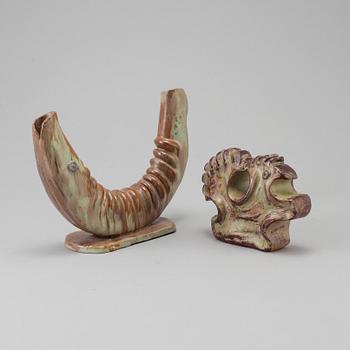 BORIS STOJKOV, 2 stycken skulpturer, keramik. Signerade och daterade 1974.