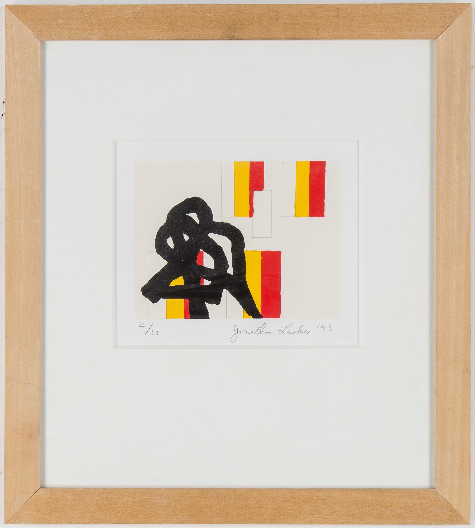 JONATHAN LASKER, screenprint, untitled, daterad 1993. Numrerad 4/25.