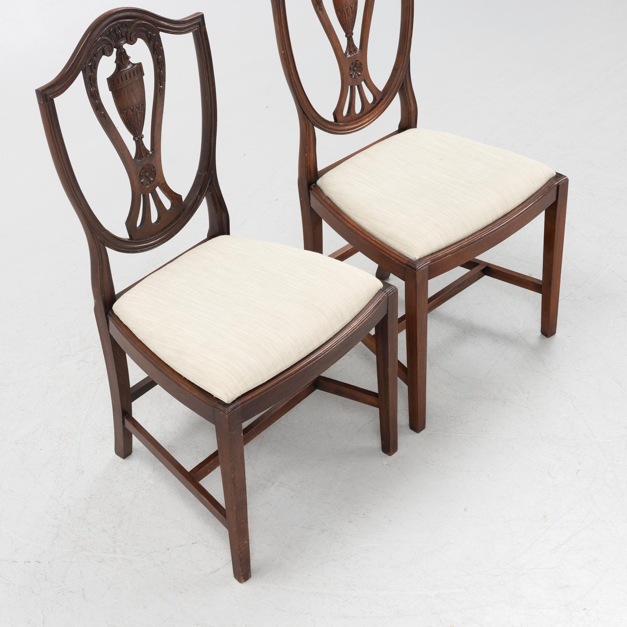 Stolar, 6 st, George III-stil, 1900-talets mitt.