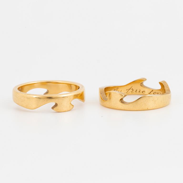 Georg Jensen "Fusion" 18K gold rings.