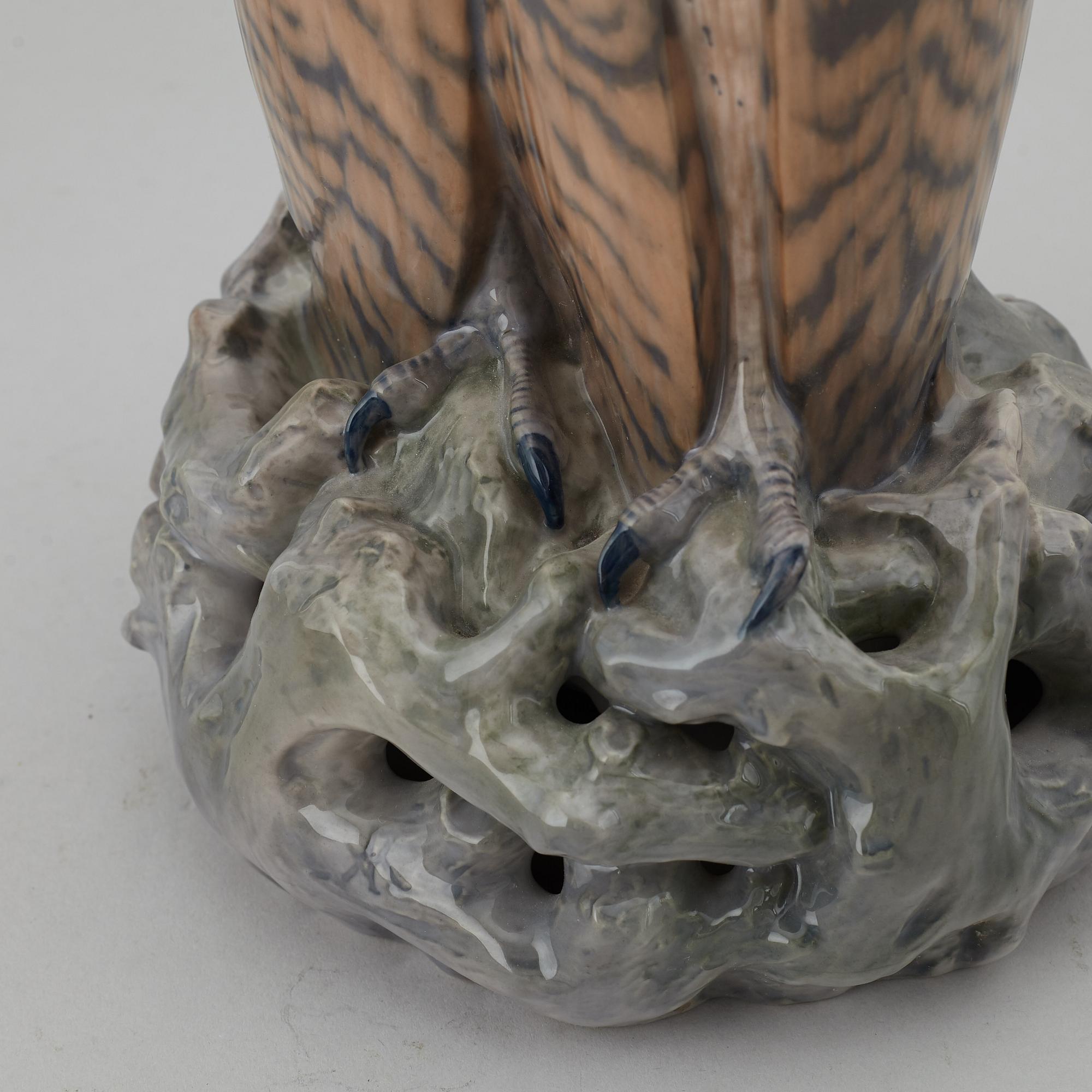 A Royal Copenhagen porcelain figure of two owls, Denmark, 20th Century.