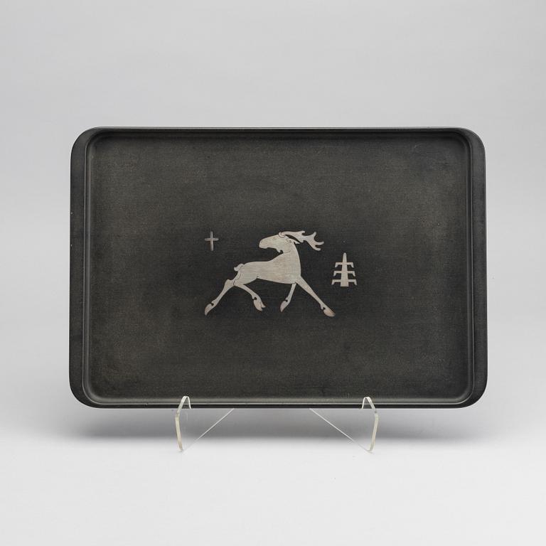 A Swedish 20th century silver and isolit tray mark of Skånska ättikfabriken ab Perstorp 1952.