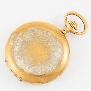 Pocket watch, 18K gold, hunter, 49,5 mm.