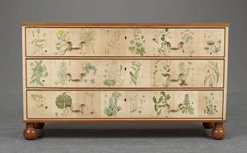 A Josef Frank chest of drawers, "Flora, Firma Svenskt Tenn, model 1050.