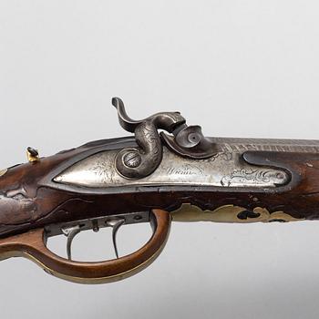 Slagslåsstudsare ändrad från flintlås,  Franz Steskal,  Österrike, 1700-talets slut.