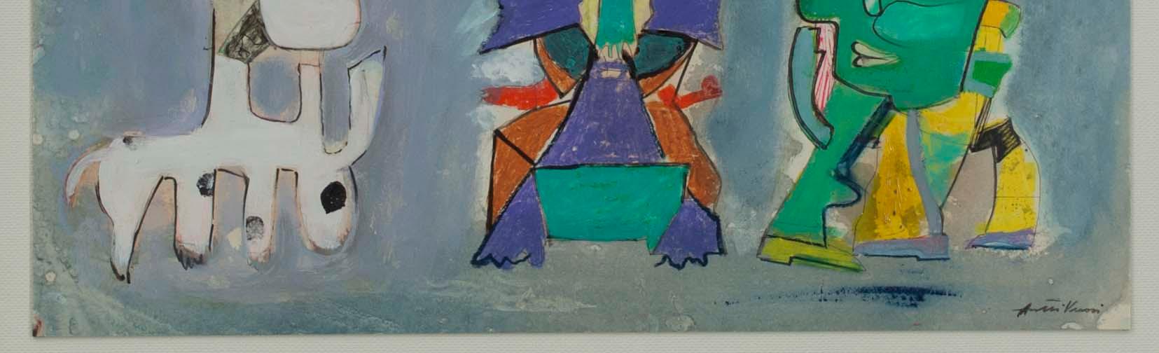 ANTTI VUORI, blandteknik på skiva, sign.