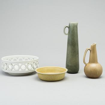 GUNNAR NYLUND, two stoneware vases  and two bowls from Rörstrand.