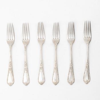 Bordsgafflar, 6 st, silver, Moskva, Ryssland 1908-26.