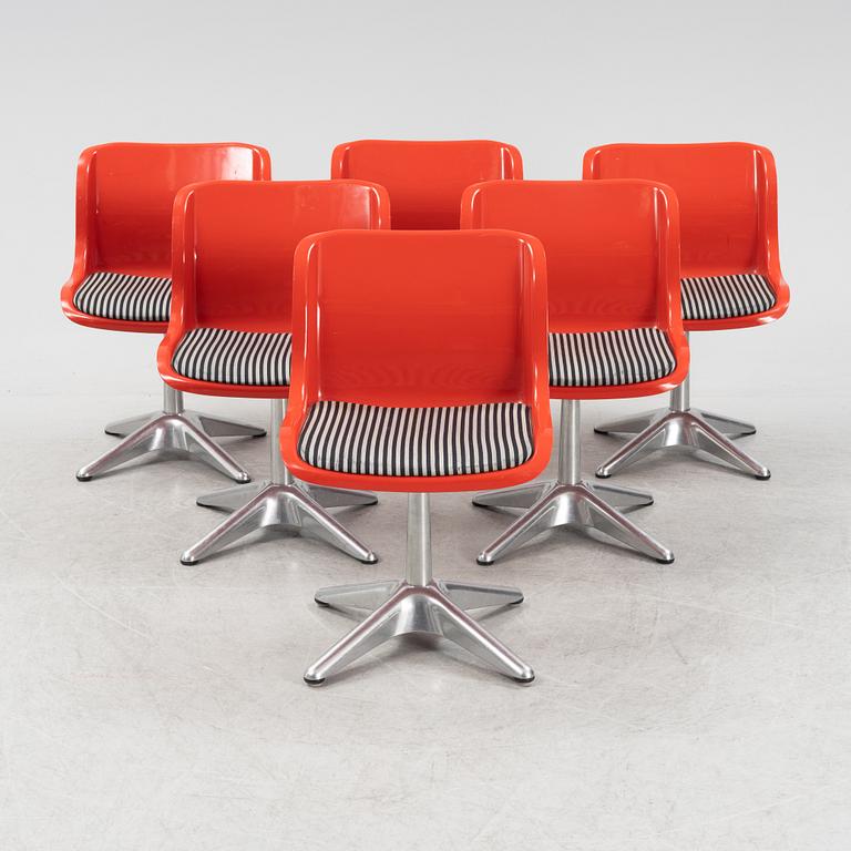 A set of six swivel chairs by Yrjö Kukkapuro for Haimi.