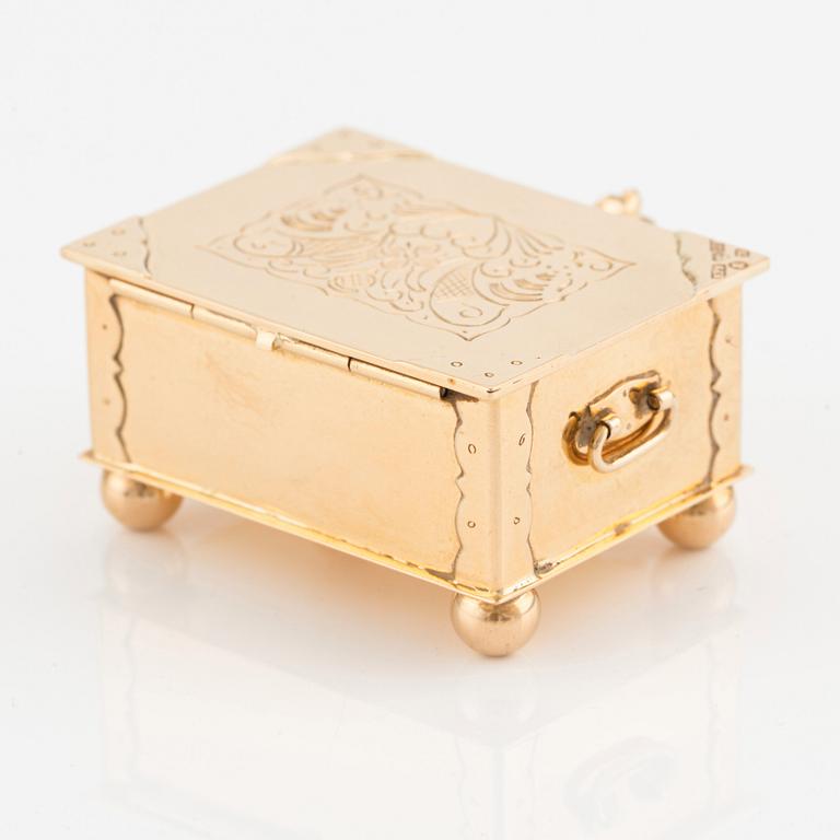 A Swedish 18K gold box, mark of S. Petersson, Bollnäs 1959.