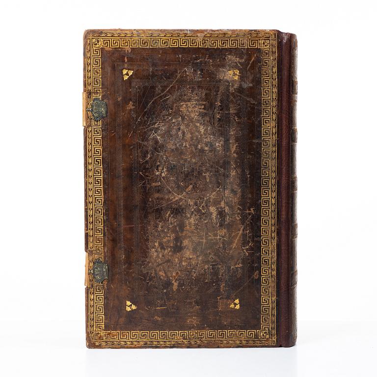 Karl XII:s stora kyrkobibel, 1702-3, med Peringskiölds bibliska historia, 1713.