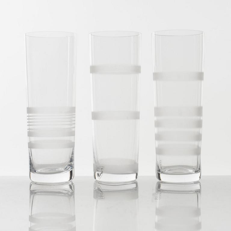 Ingegerd Råman, six champagne glasses, "Slowfox", Orrefors, late 20th Century.