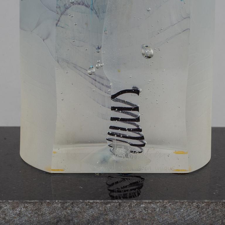 BERTIL VALLIEN, a unique Swedish artglass sculpture "Powerfigure", Kosta Boda,