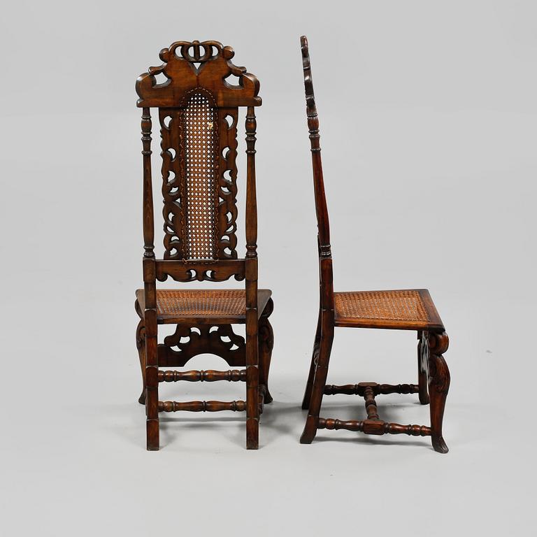 STOLAR, ett par, barockstil, 1900-talets första hälft.