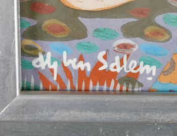 ALY BEN SALEM, gouache på papper, signerad.