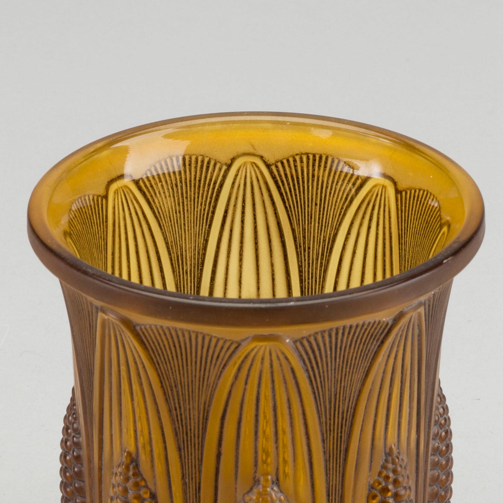 VAL ST LAMBERT, a moulded glass vase around 1925.