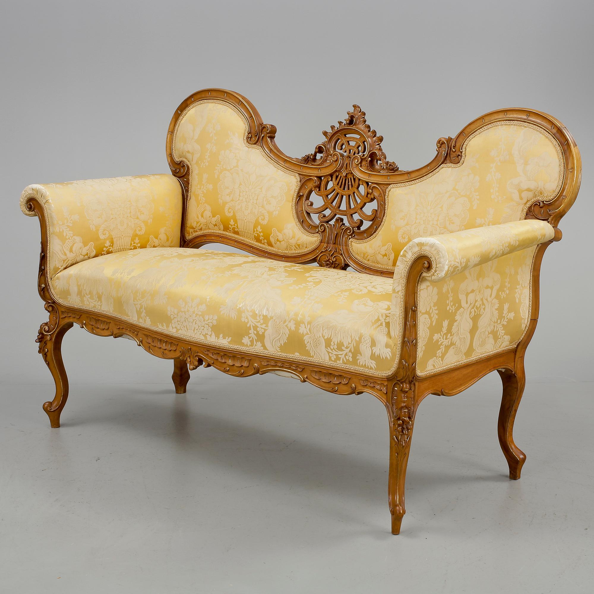 SOFFA, nyrokoko, Myrstedt & Sterns, Stockholm, omkring 1900.