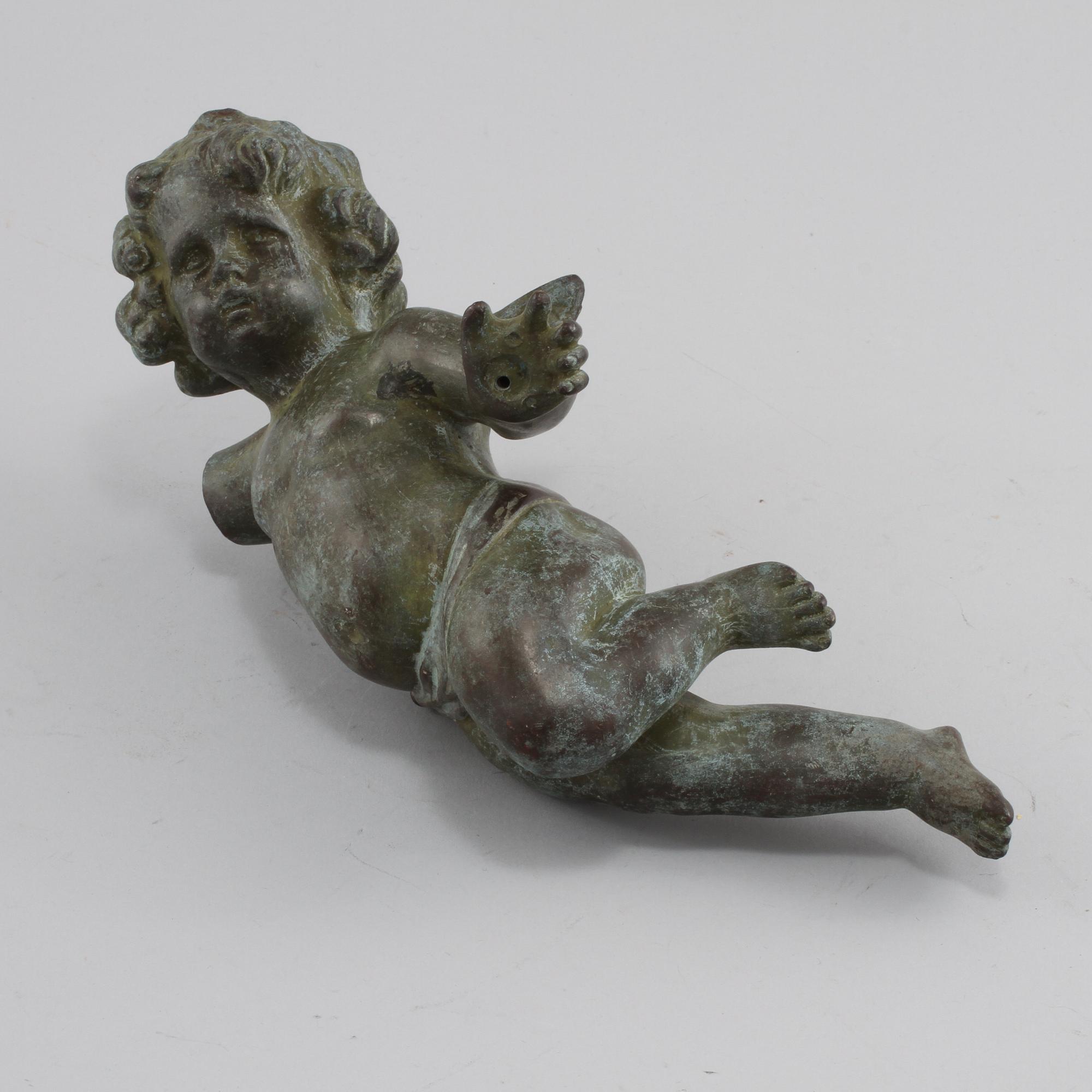 DEKORELEMENT, patinerad metall, 1900-tal.