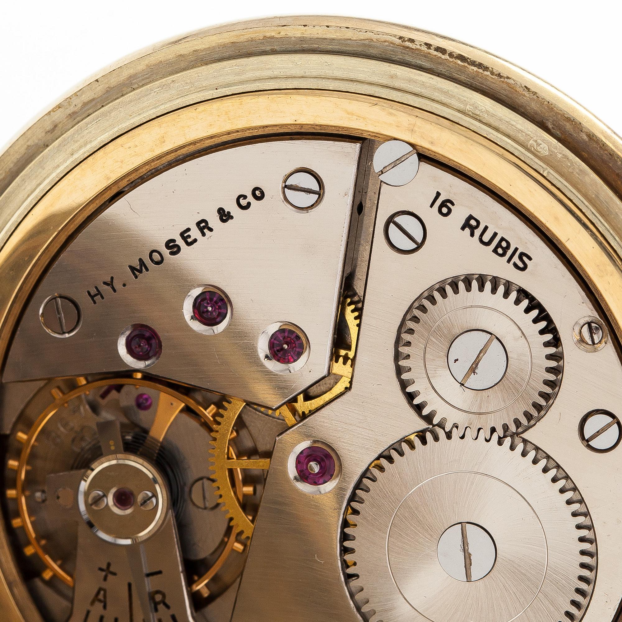 Taskukello, H. Moser & Cie, 49 mm, 14K kultaa,