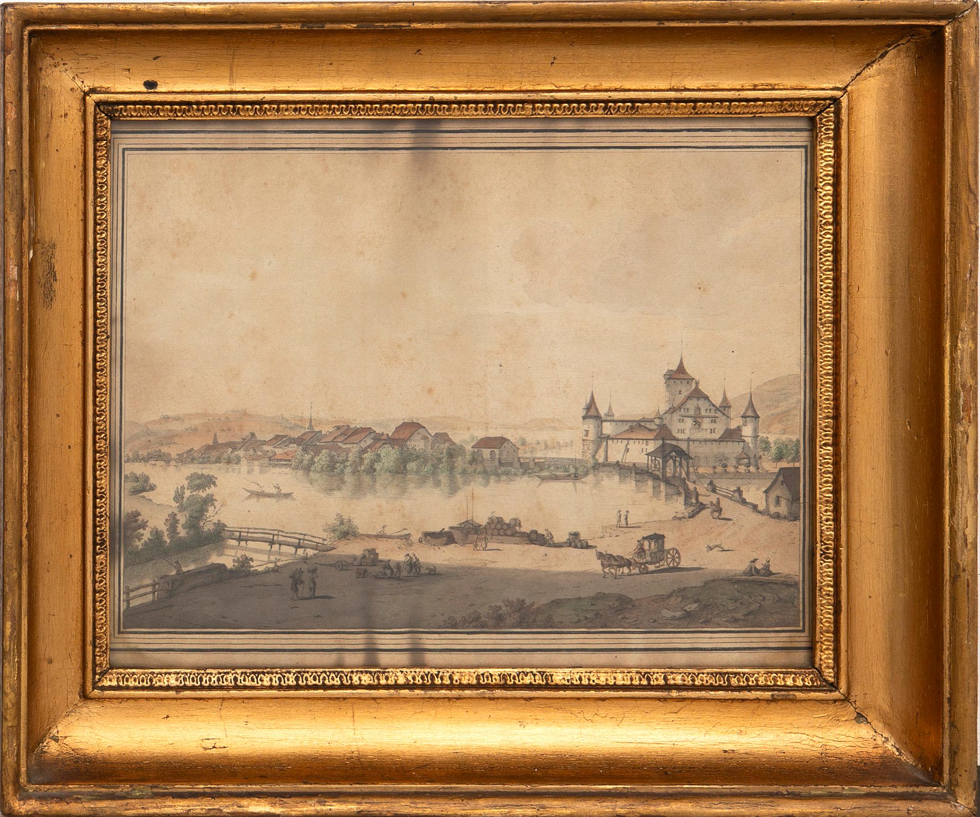 Johann Ludwig von Aberli (1786-1823), city motif, turn of the 18th/19th century.