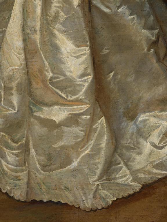 Adriaen Hanneman, Half-length portrait of a woman with a dog (Portret van een dame).
