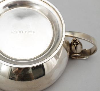 KAFFESERVIS, 3 delar, silver, GAB, Stockholm 1939. Tot vikt ca 950 gram.