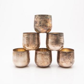 Tapio Wirkkala, Saucers, 6 pcs, Kultakeskus, Hämeenlinna 1977, silver, TW 469.