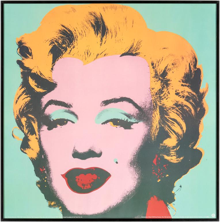 ANDY WARHOL, efter, screentryck / utställningsaffisch, "Marilyn Monroe". Utgiven av Andy Warhol Foundation, 1993.