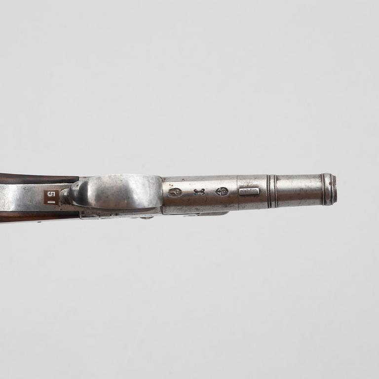 Flintlock pistols, a pair, signed Lambert Dit Biron, Liège circa 1800.