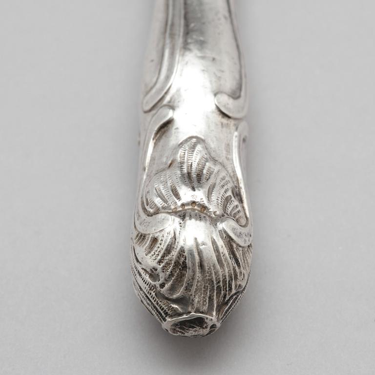 Isak Trybom, bestick, 17 st, silver, Stockholm 1766. Rokoko.