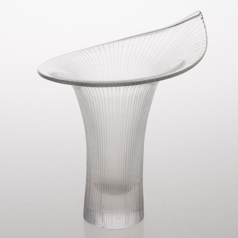 TAPIO WIRKKALA, VAS, glas, "Kantarell", signerad Tapio Wirkkala Iittala -56.