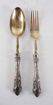 SERVERINGSBESTICK, 2 delar, silver, Ryssland.
