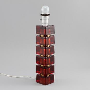 BORDSLAMPA, glas, Carl Fagerlund, Orrefors, 1900-talets andra hälft.