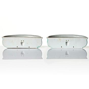 A pair of famille rose wall vases, Qing dynasty, Qianlong (1736-95).