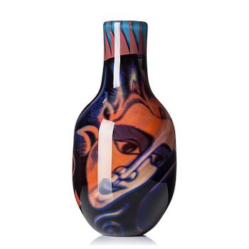 Eva Englund, a graal glass vase, Orrefors, Sweden 1987.