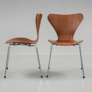 STOLAR, "Sjuan", 6 st, Arne Jacobsen, Fritz Hansen, 1960-tal.