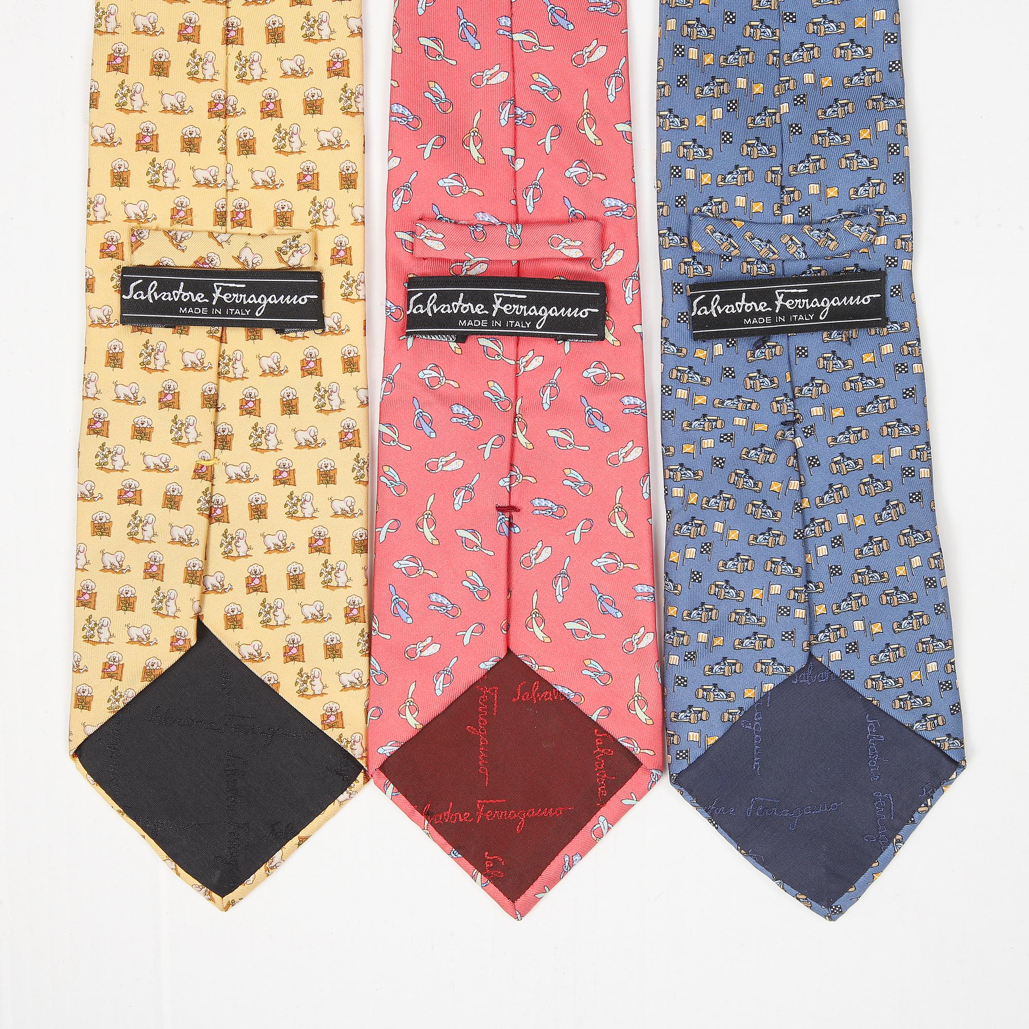 SALVATORE FERRAGAMO, slipsar 3 st,