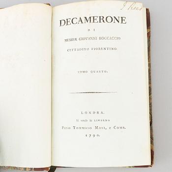 BÖCKER, 4 volymer. Decamerone på italienska, 1789-90.